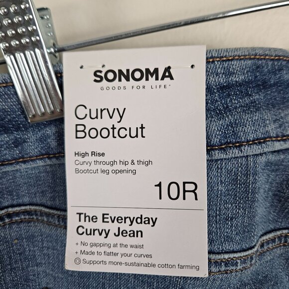 Womens Sonoma Size 10R Denim Jeans Goods For Life Curvy Mid Rise Bootcut Casual - Picture 10 of 14